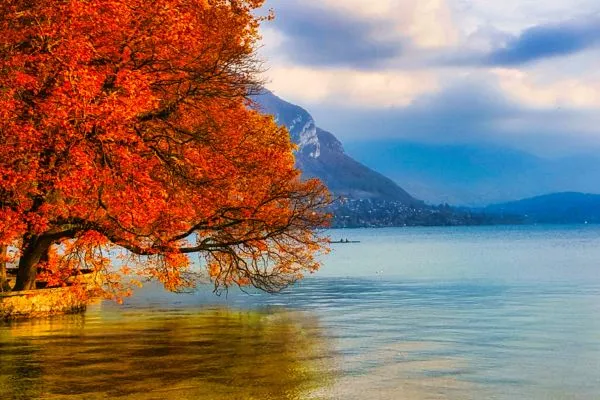 vue lac annecy automne