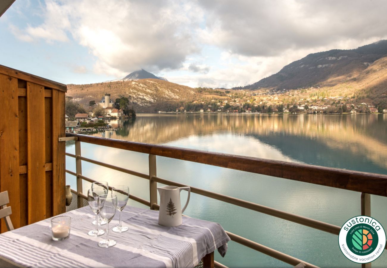 balcony, duingt, luxury, flat, holiday rental, annecy, vacation, lake view, mountain, hotel, snow, sun, private beach