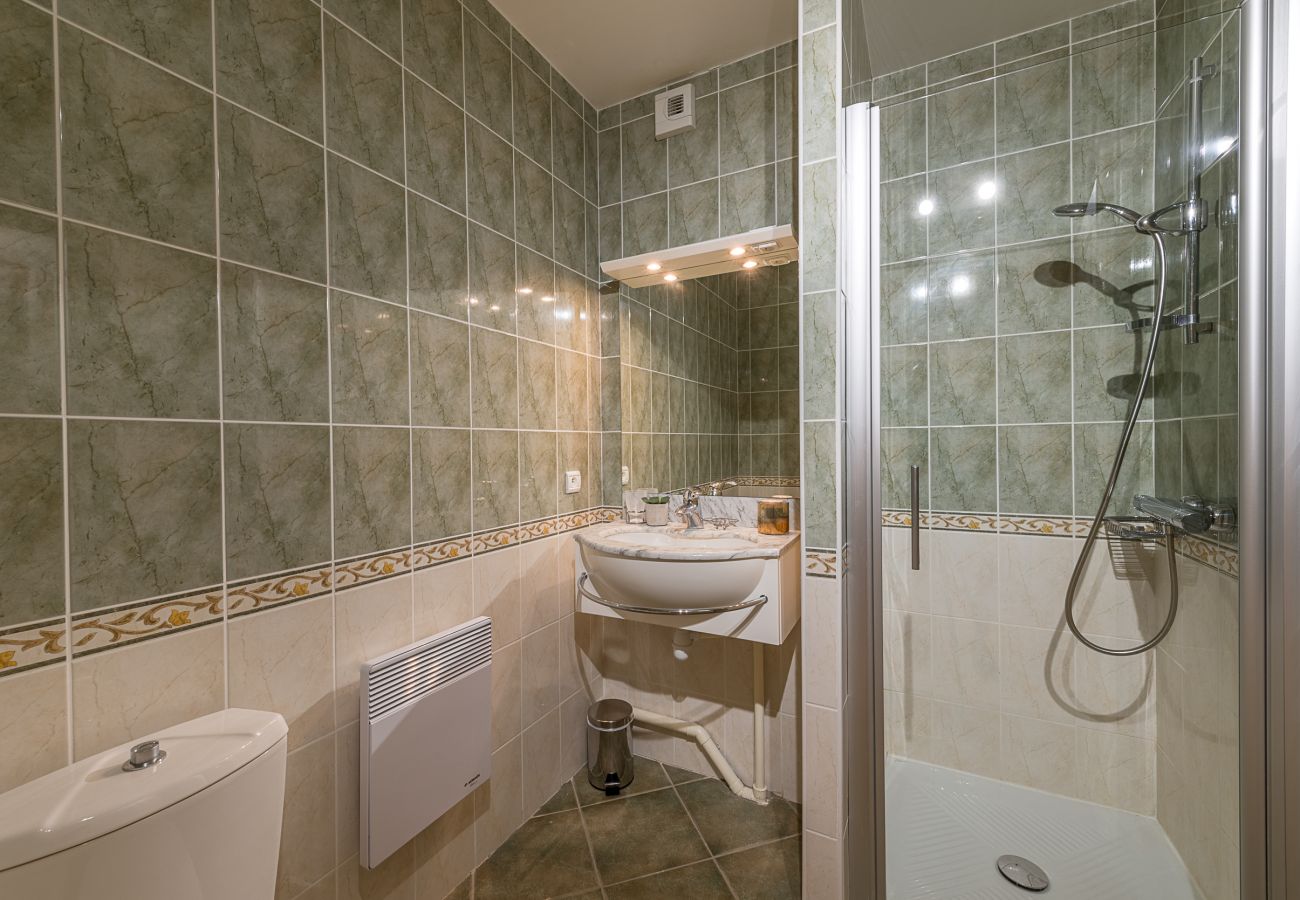 shower room, standing, holiday rental, vacations, annecy, lake and mountains view, luxury, flat, hotel, snow, sun
