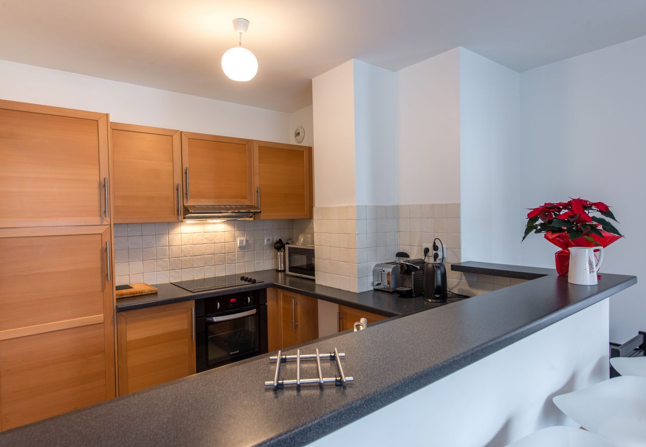 equipped kitchen, luxury, flat, holiday rental, annecy, vacation, lake view, mountain, hotel, snow, sun, private beach