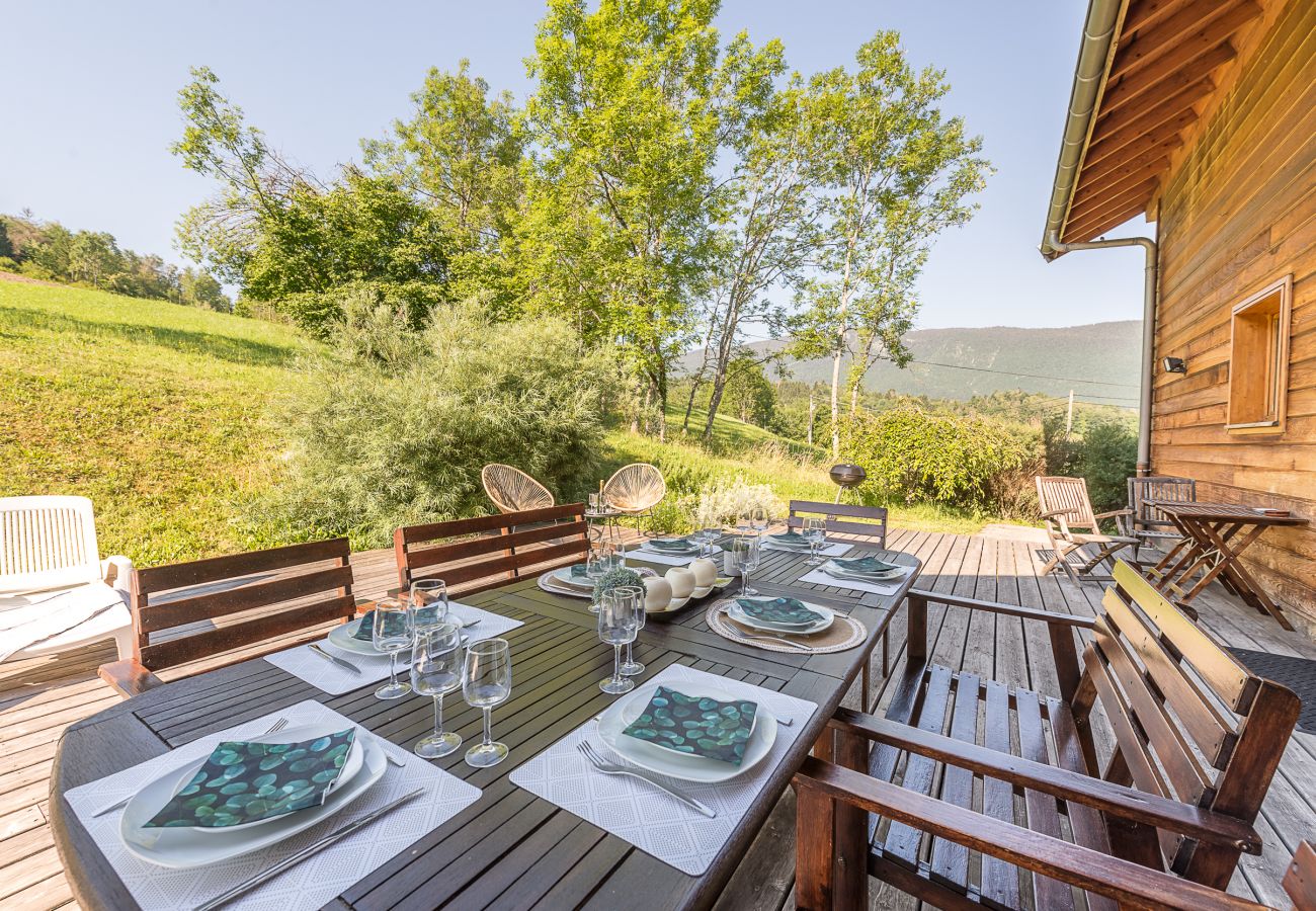 terrace, share, rental, luxe, sun, lake view, Saint Jorioz, wood, garden, holidays, seasonal rental, cosy, charming