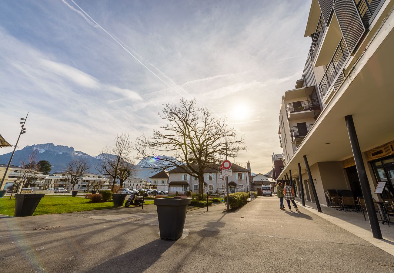 entrance, restaurant, new, apartment, 3 bedrooms, vacation with friends, vacation rental, Saint Jorioz, lake, Annecy