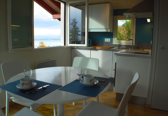 salle à manger, appartement, luxe, location saisonnière, annecy, vacances, vue lac, montagne, chalet, hôtel, neige, soleil