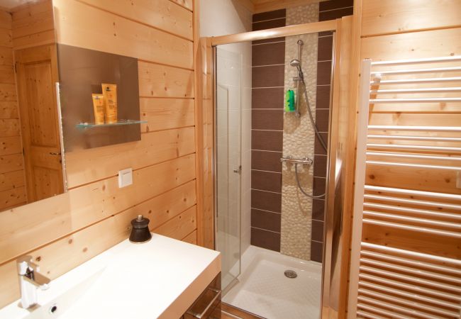 salle de douche, chalet, location saisonnière, annecy, vacances, lac, montagne, luxe, maison, hôtel, neige, soleil 