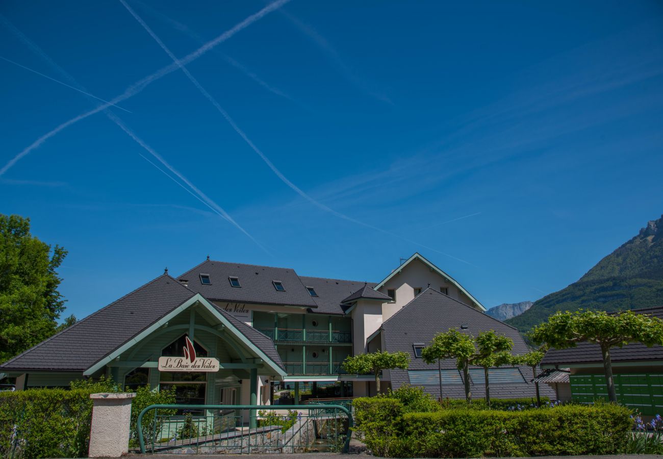 bâtiment, résidence, baie des voiles, annecy, façade, location saisonnière, vacances