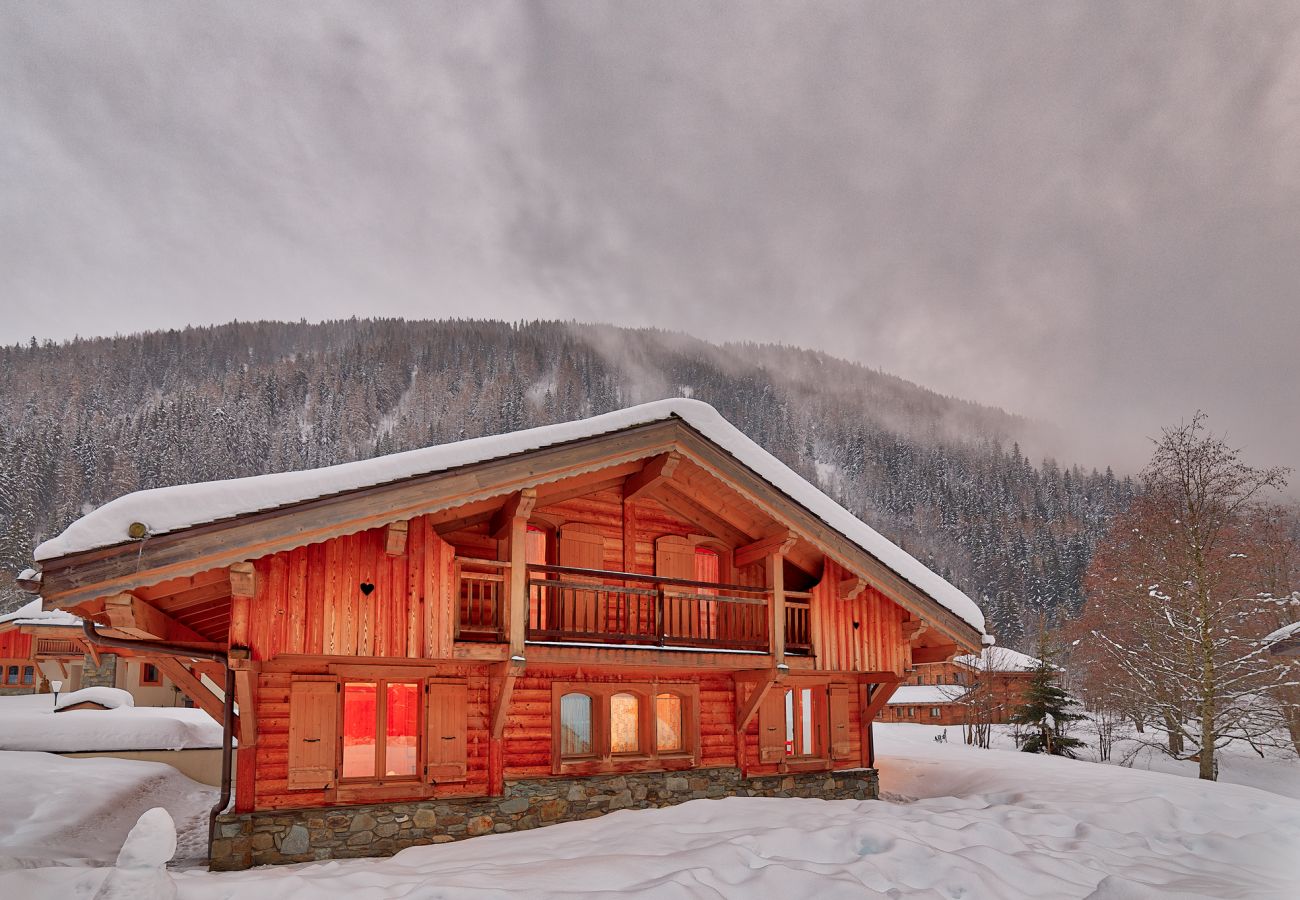 Beau chalet alpin avec une toile de fond magnifique