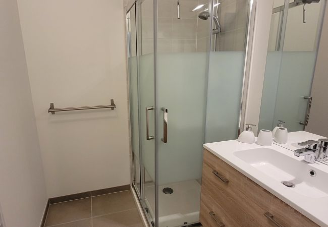 salle de douche, maison, luxe, location saisonnière, annecy, vacances, lac, montagne, hôtel, famille, neige, soleil, jardin