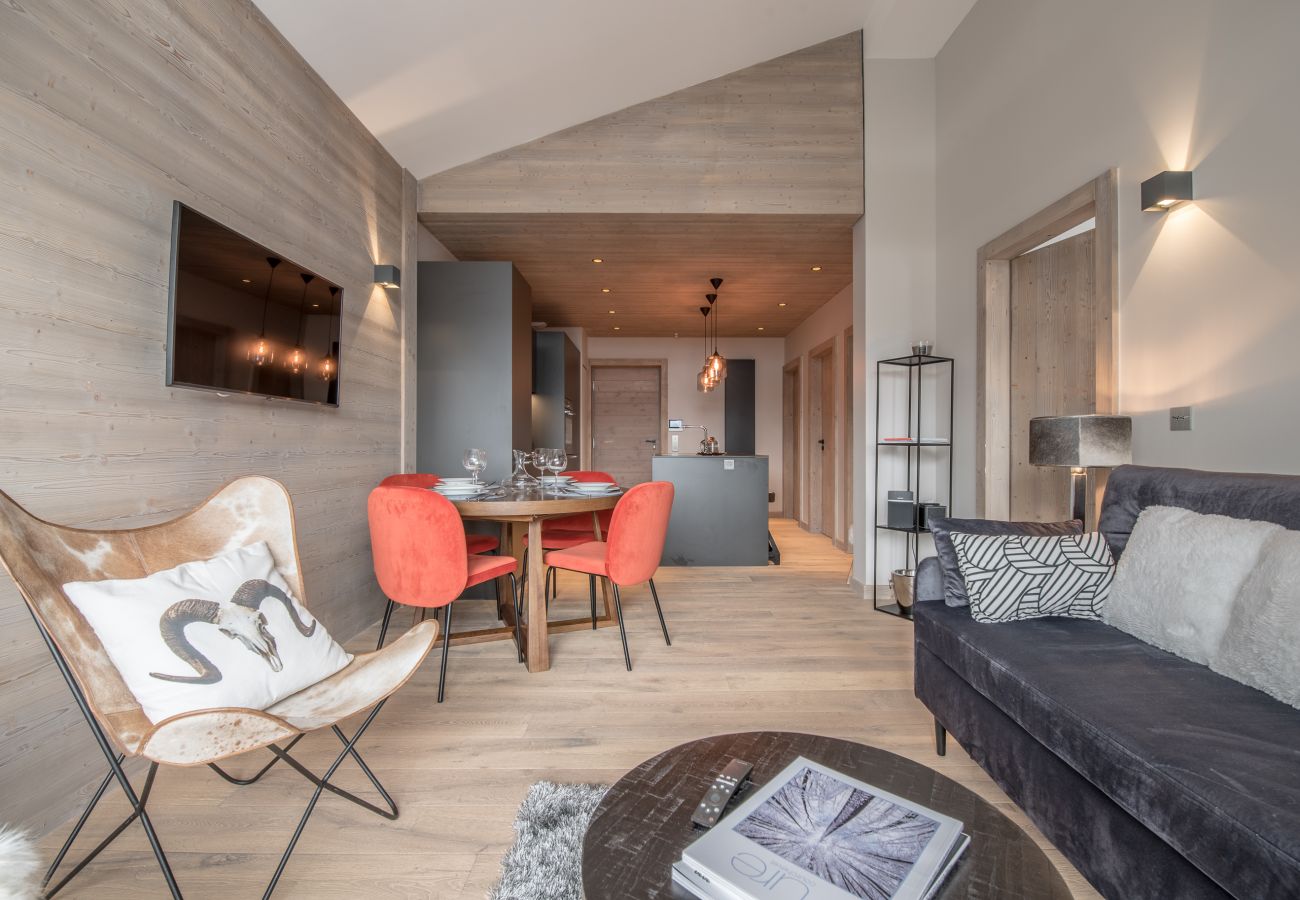 Appartement location saisonnière Courchevel pieds des pistes, airbnb luxe dans les alpes, ski in out proche du centre 