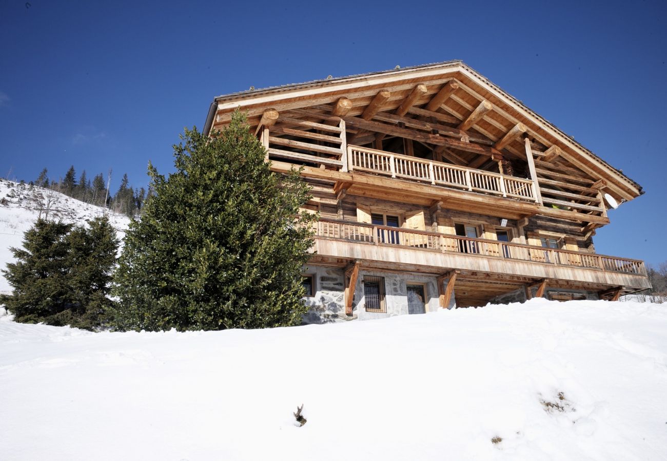 chalet rénové, moderne, prestigieux, haut de gamme, immobilier à la Clusaz, les confins, navette 