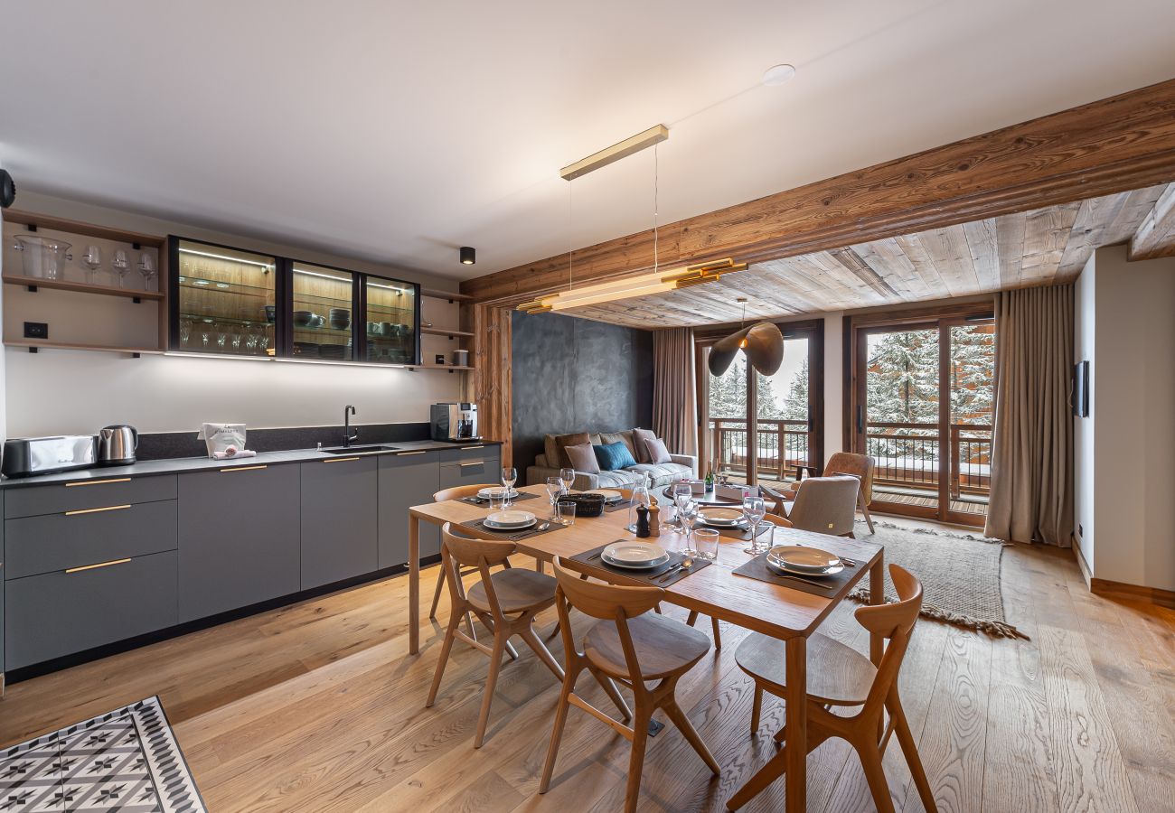 Appartement location saisonnière Méribel proche du centre et des pistes, conciergerie haut de gamme montagne, airbnb luxe 