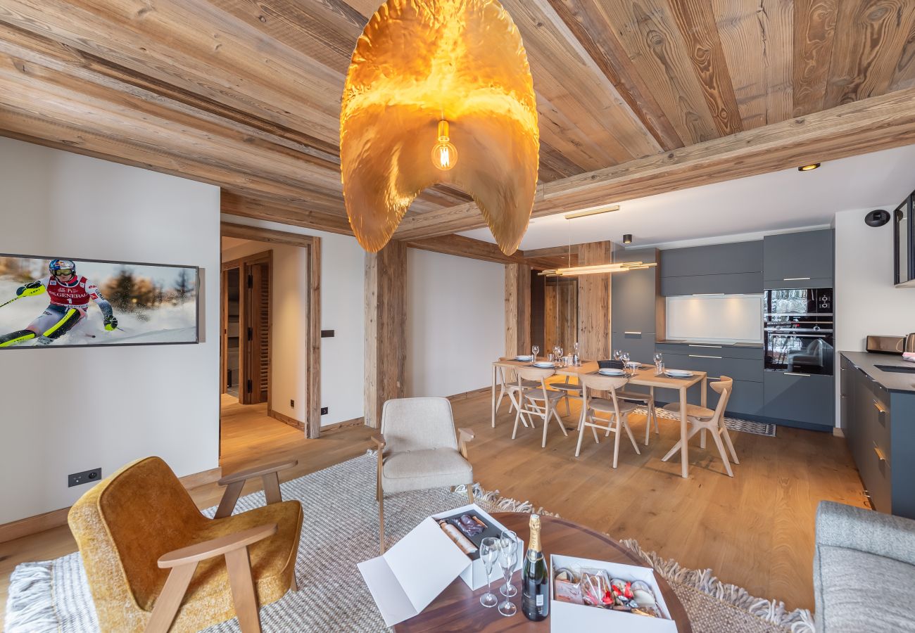 Appartement location saisonnière Méribel proche du centre et des pistes, conciergerie haut de gamme montagne, airbnb luxe 