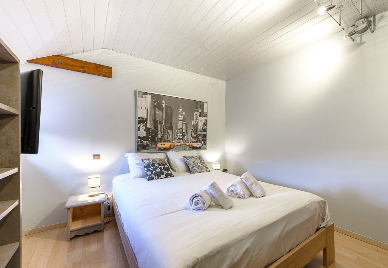 Chambre double avec rangement et TV à Saint-Jorioz