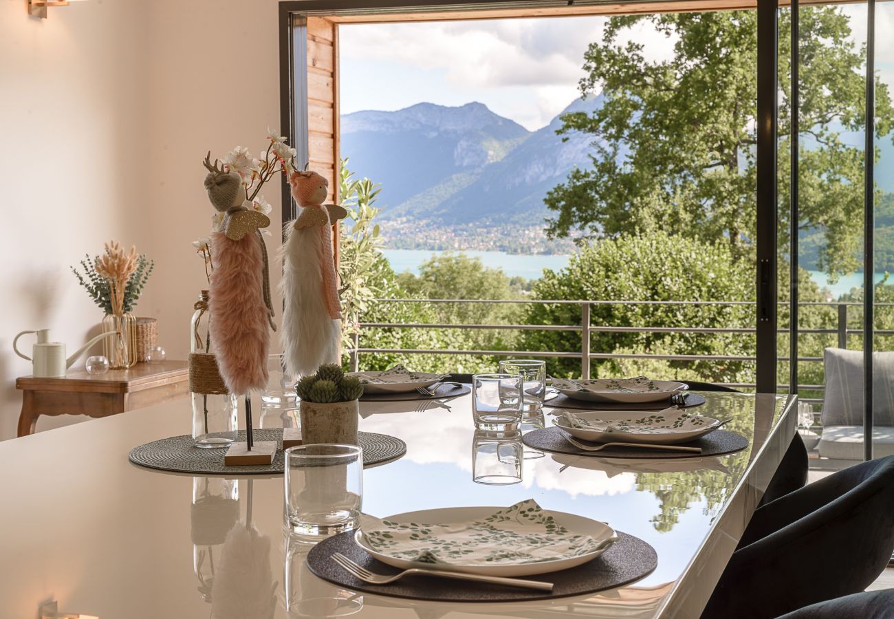 Location prestige au lac d'Annecy avec grande cuisine et vue lac