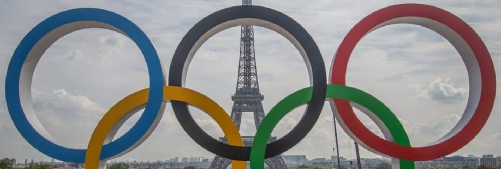 Olympic rings in Paris, 23 September 2017.